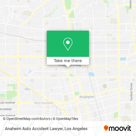 Mapa de Anaheim Auto Accident Lawyer