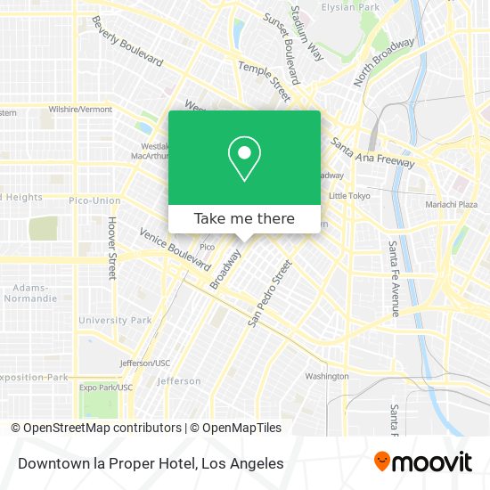 Mapa de Downtown la Proper Hotel