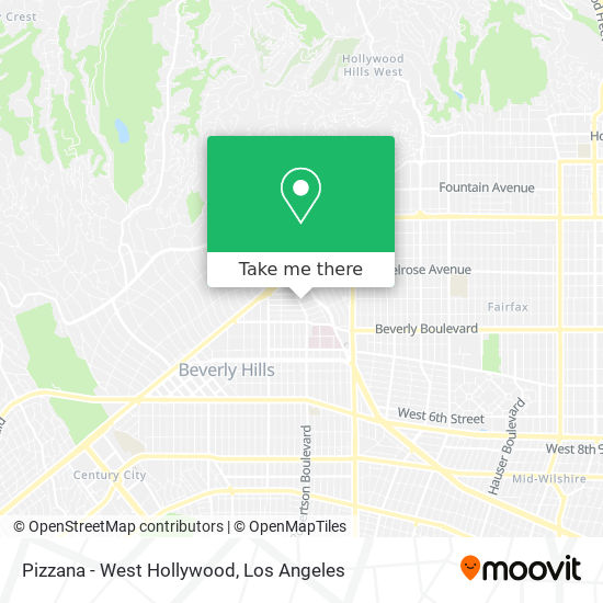 Mapa de Pizzana - West Hollywood