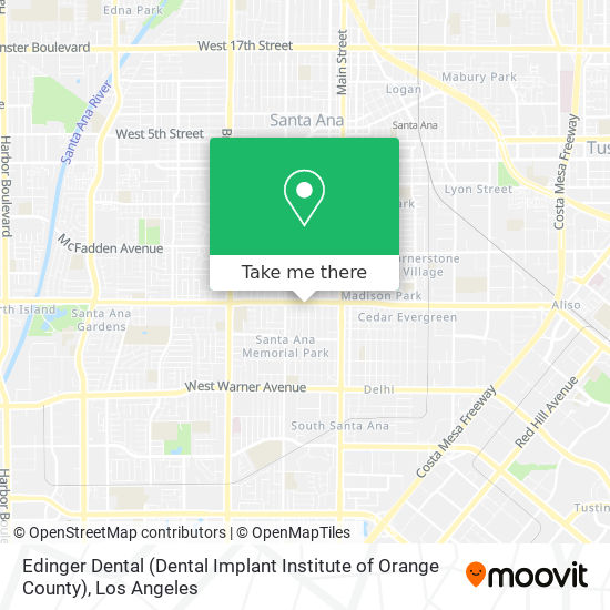 Mapa de Edinger Dental (Dental Implant Institute of Orange County)