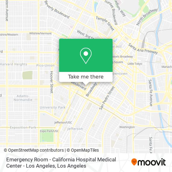 Emergency Room - California Hospital Medical Center - Los Angeles map