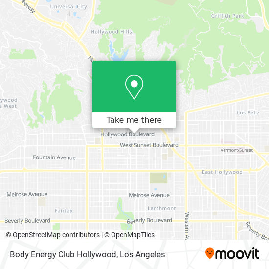 Body Energy Club Hollywood map