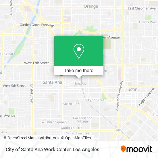 City of Santa Ana Work Center map