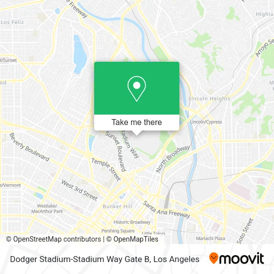 Mapa de Dodger Stadium-Stadium Way Gate B