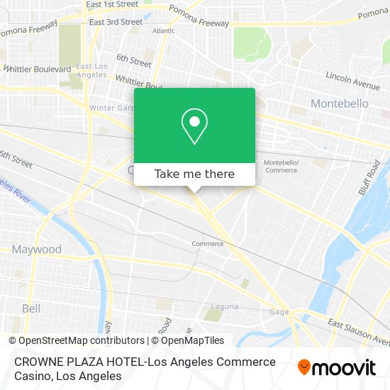 CROWNE PLAZA HOTEL-Los Angeles Commerce Casino map