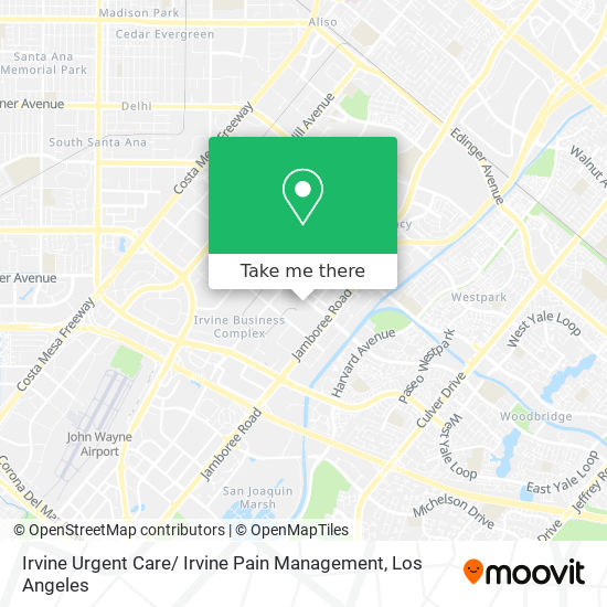 Mapa de Irvine Urgent Care/ Irvine Pain Management