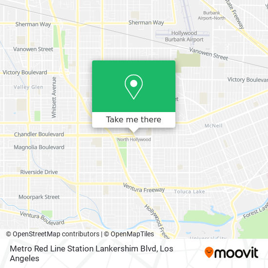 Mapa de Metro Red Line Station Lankershim Blvd