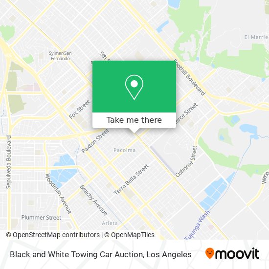 Black and White Towing Car Auction map