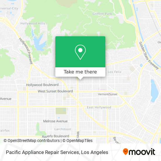 Pacific Appliance Repair Services map