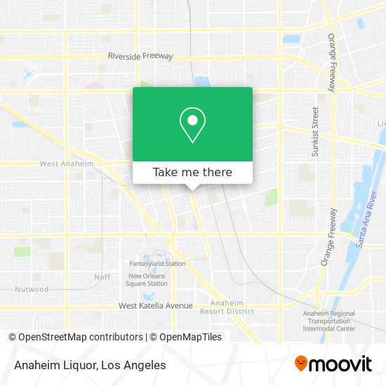 Anaheim Liquor map