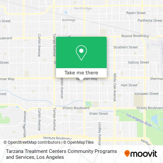 Tarzana Treatment Centers Community Programs and Services map