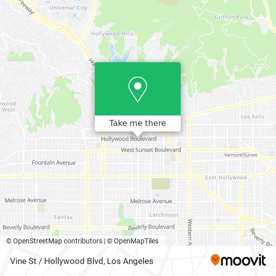 Vine St / Hollywood Blvd map