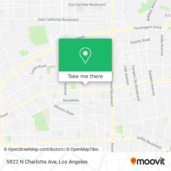 Mapa de 5822 N Charlotte Ave