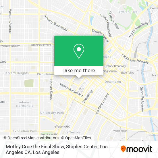 Mötley Crüe the Final Show, Staples Center, Los Angeles CA map