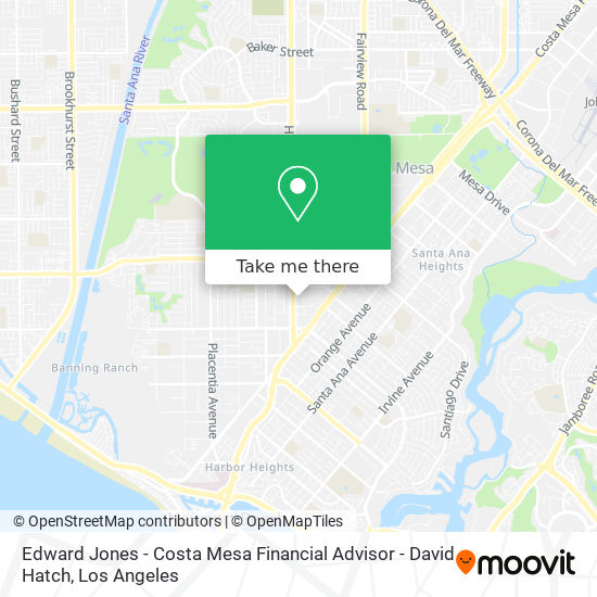 Edward Jones - Costa Mesa Financial Advisor - David Hatch map