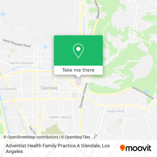 Mapa de Adventist Health Family Practice A Glendale