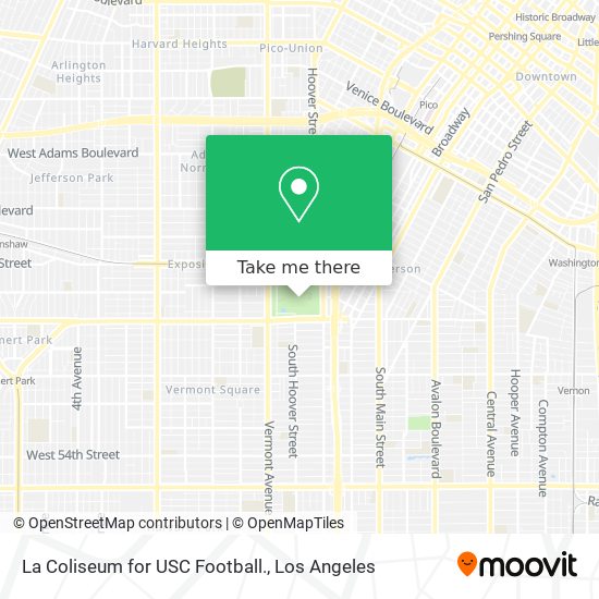 Mapa de La Coliseum for USC Football.