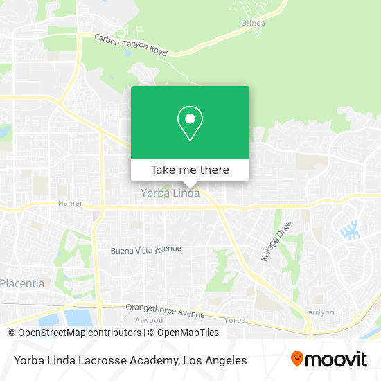 Yorba Linda Lacrosse Academy map