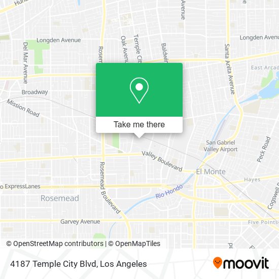 Mapa de 4187 Temple City Blvd