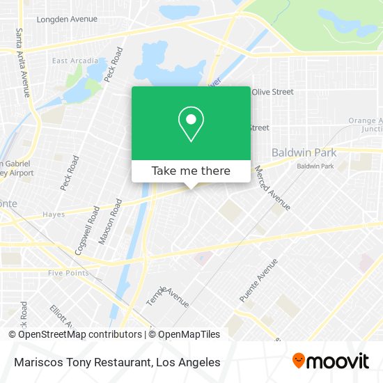 Mapa de Mariscos Tony Restaurant