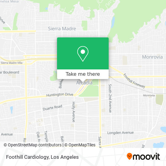 Foothill Cardiology map