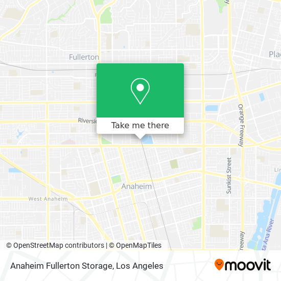 Mapa de Anaheim Fullerton Storage