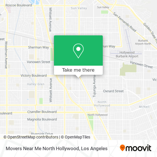 Movers Near Me North Hollywood map