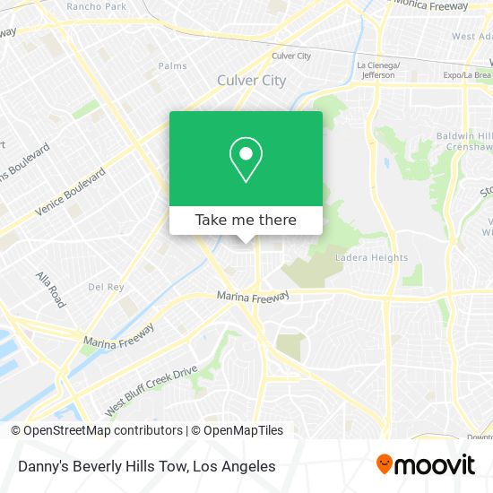 Danny's Beverly Hills Tow map