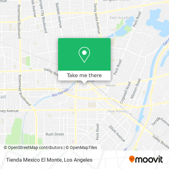 Mapa de Tienda Mexico El Monte