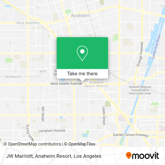 JW Marriott, Anaheim Resort map