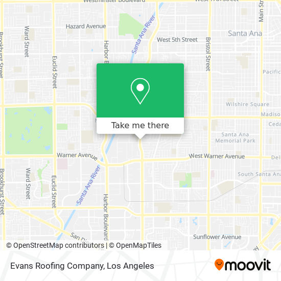 Evans Roofing Company map