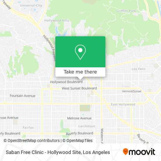 Mapa de Saban Free Clinic - Hollywood Site