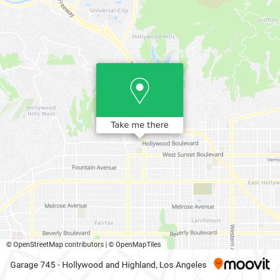 Garage 745 - Hollywood and Highland map