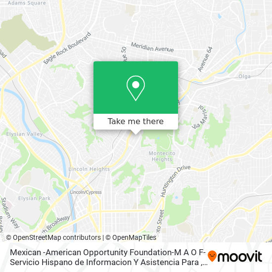 Mapa de Mexican -American Opportunity Foundation-M A O F-Servicio Hispano de Informacion Y Asistencia Para