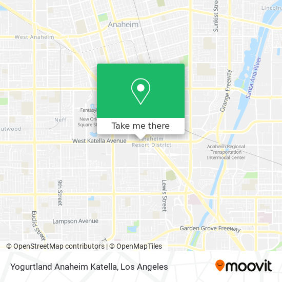 Yogurtland Anaheim Katella map