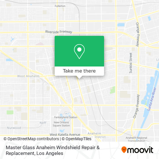 Master Glass Anaheim Windshield Repair & Replacement map