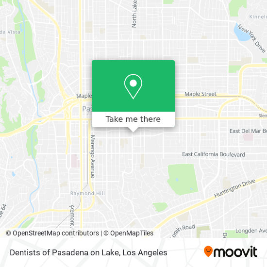 Dentists of Pasadena on Lake map