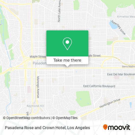 Pasadena Rose and Crown Hotel map