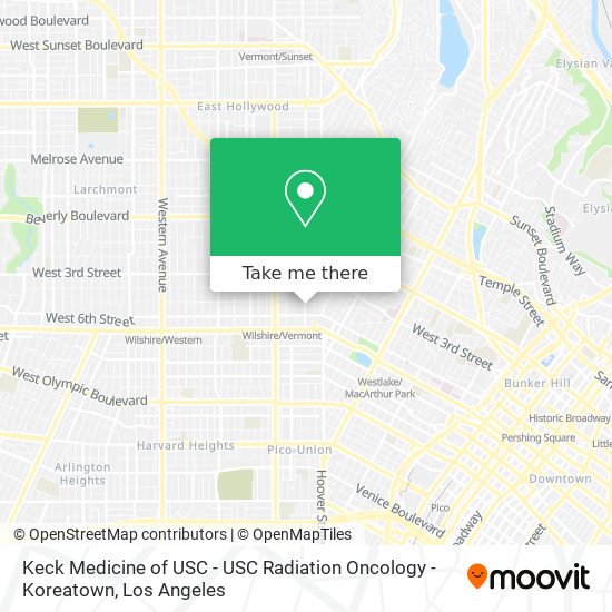 Mapa de Keck Medicine of USC - USC Radiation Oncology - Koreatown