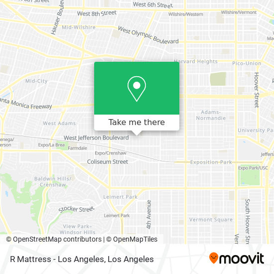 R Mattress - Los Angeles map