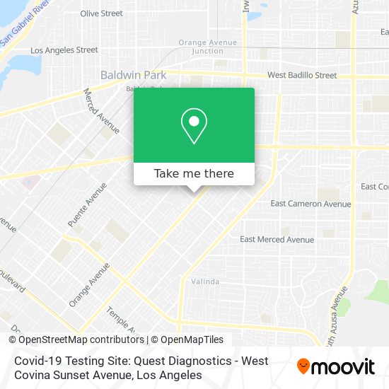 Covid-19 Testing Site: Quest Diagnostics - West Covina Sunset Avenue map