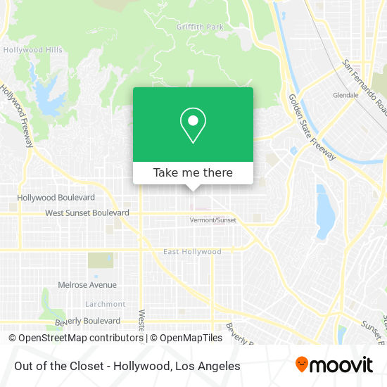 Out of the Closet - Hollywood map