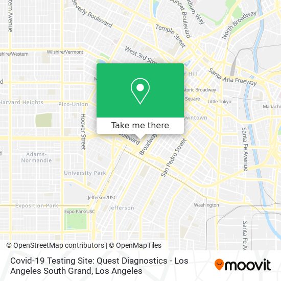Mapa de Covid-19 Testing Site: Quest Diagnostics - Los Angeles South Grand