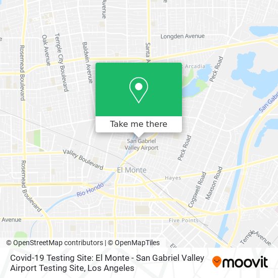 Covid-19 Testing Site: El Monte - San Gabriel Valley Airport Testing Site map