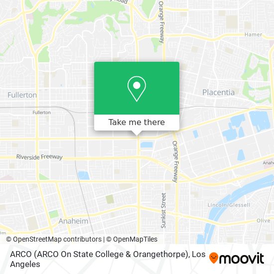 ARCO (ARCO On State College & Orangethorpe) map