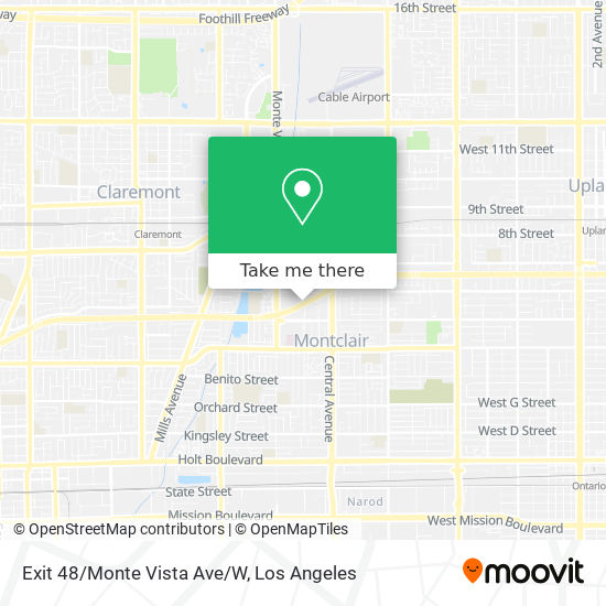 Exit 48/Monte Vista Ave/W map