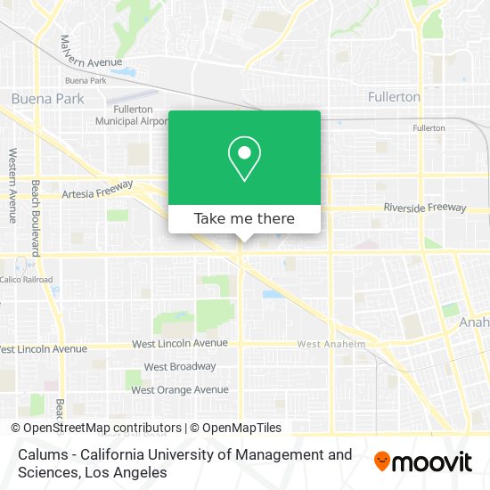 Mapa de Calums - California University of Management and Sciences