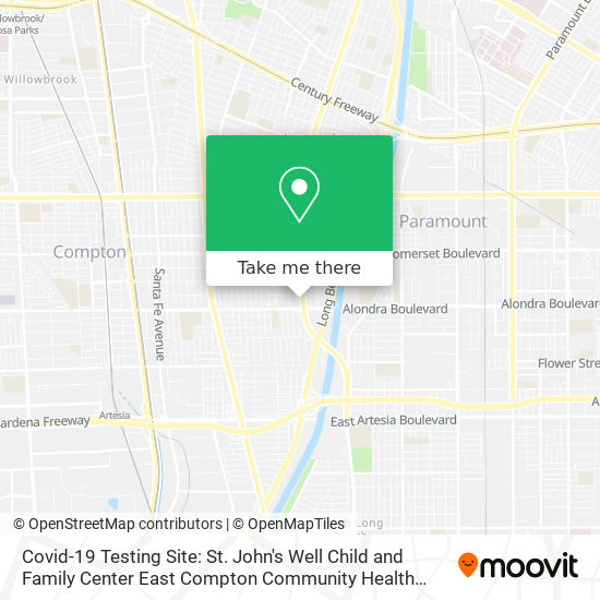 Covid-19 Testing Site: St. John's Well Child and Family Center East Compton Community Health Center map