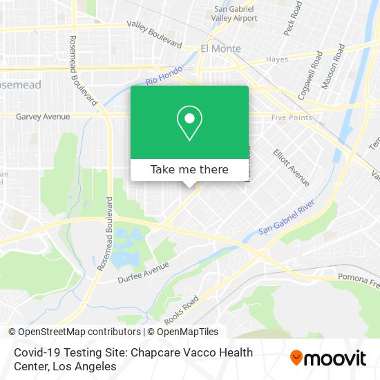 Covid-19 Testing Site: Chapcare Vacco Health Center map