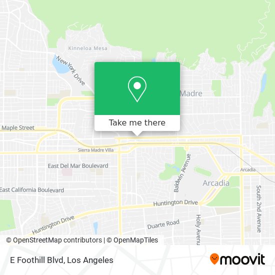 E Foothill Blvd map